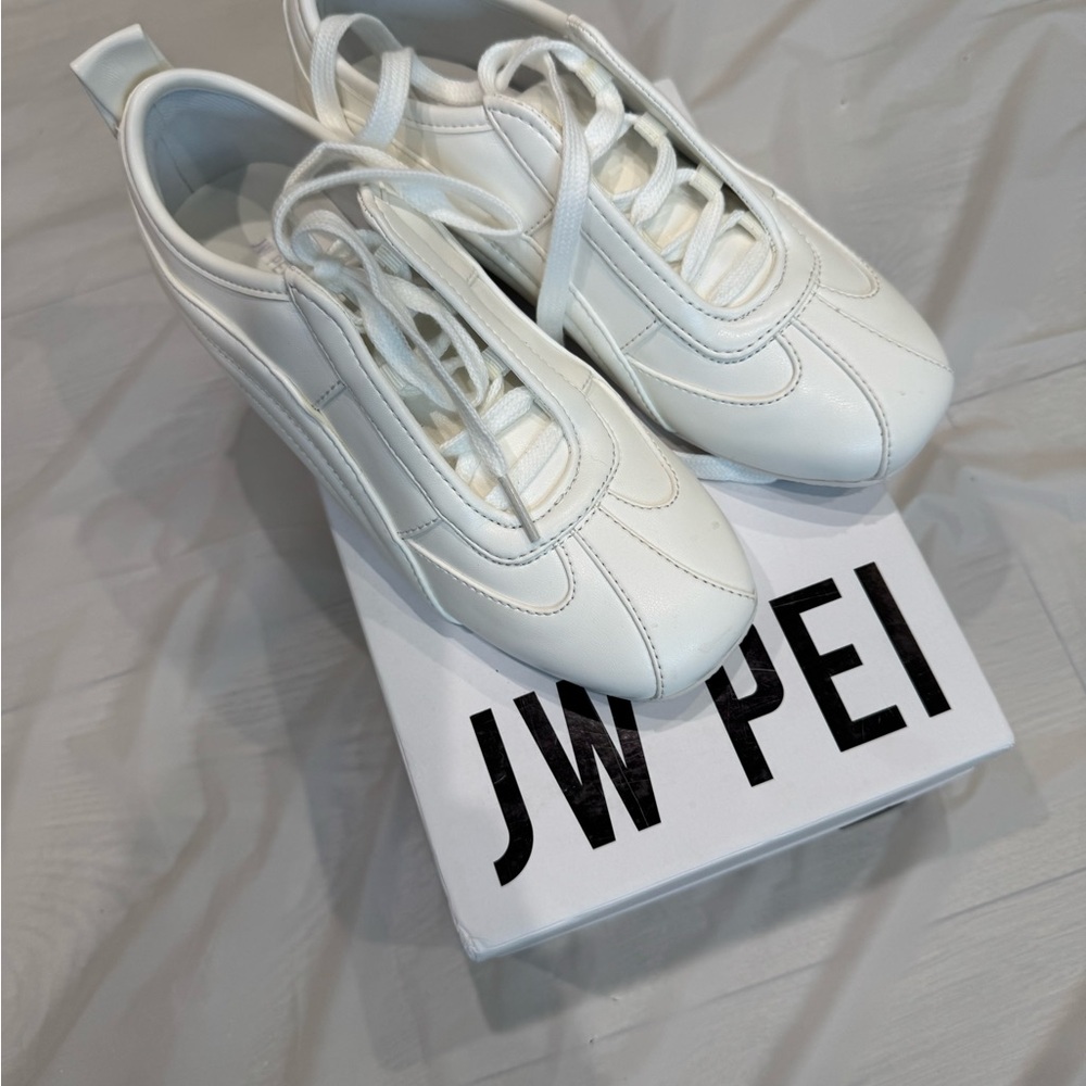 JW PEI Classic White Lace-Up Sneakers
